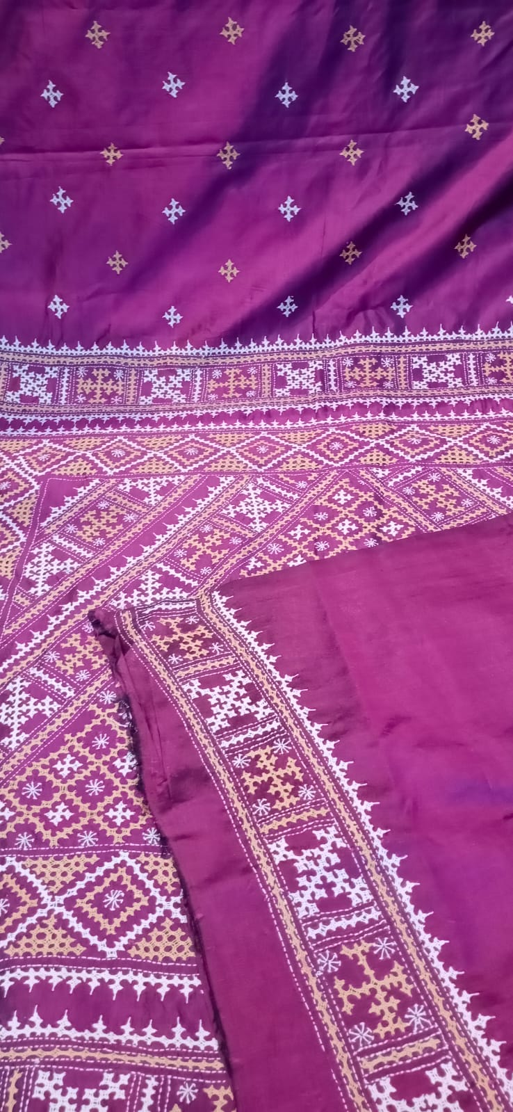 Bangalore silk saree with gujrati stich