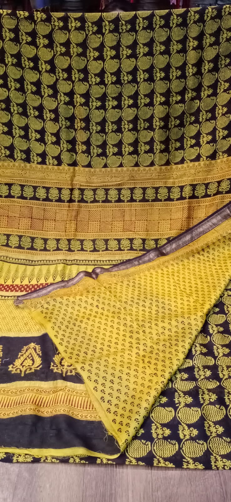 Bagru print on Maheshwari saree