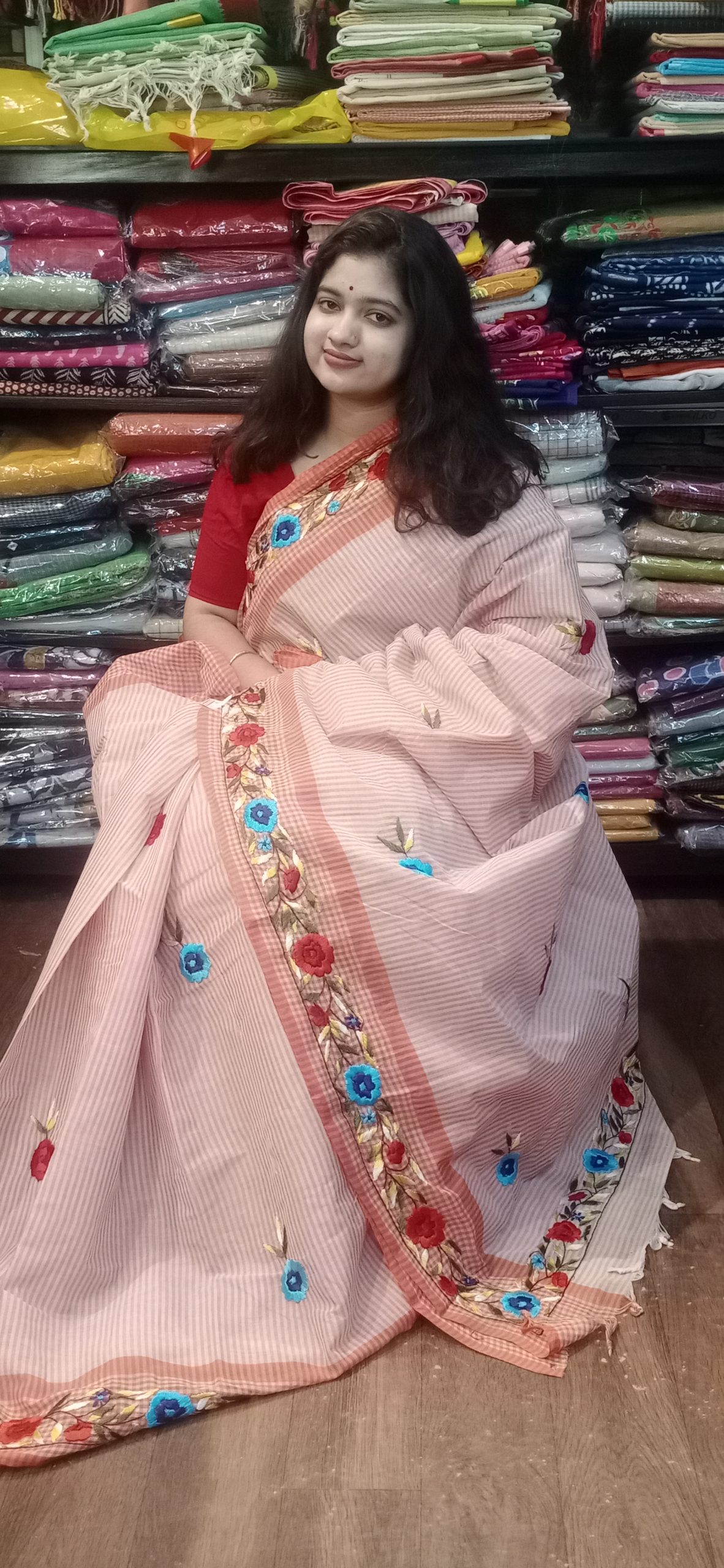 Hand Parshi on Dhonekhali cotton